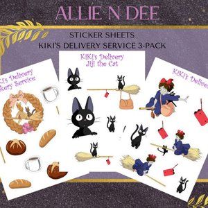 Kiki's Delivery Service - Kiki, Jiji the Cat, Bakery Sticker Sheets - 3 Pack